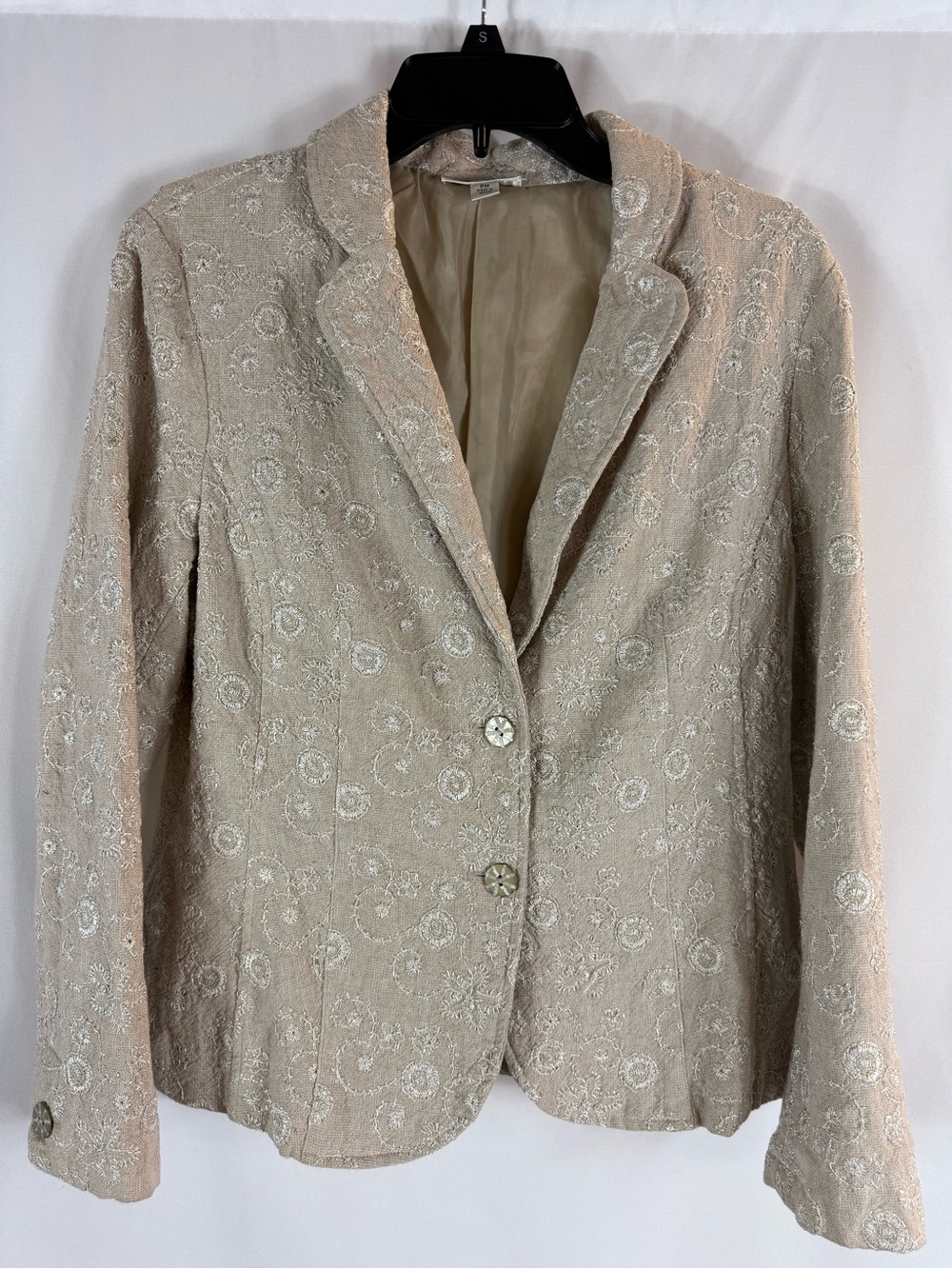 Boho Cottagecore Coldwater Creek Ivory LinenBlend Floral
Embroidered PM Jacket - Picture 3 of 14